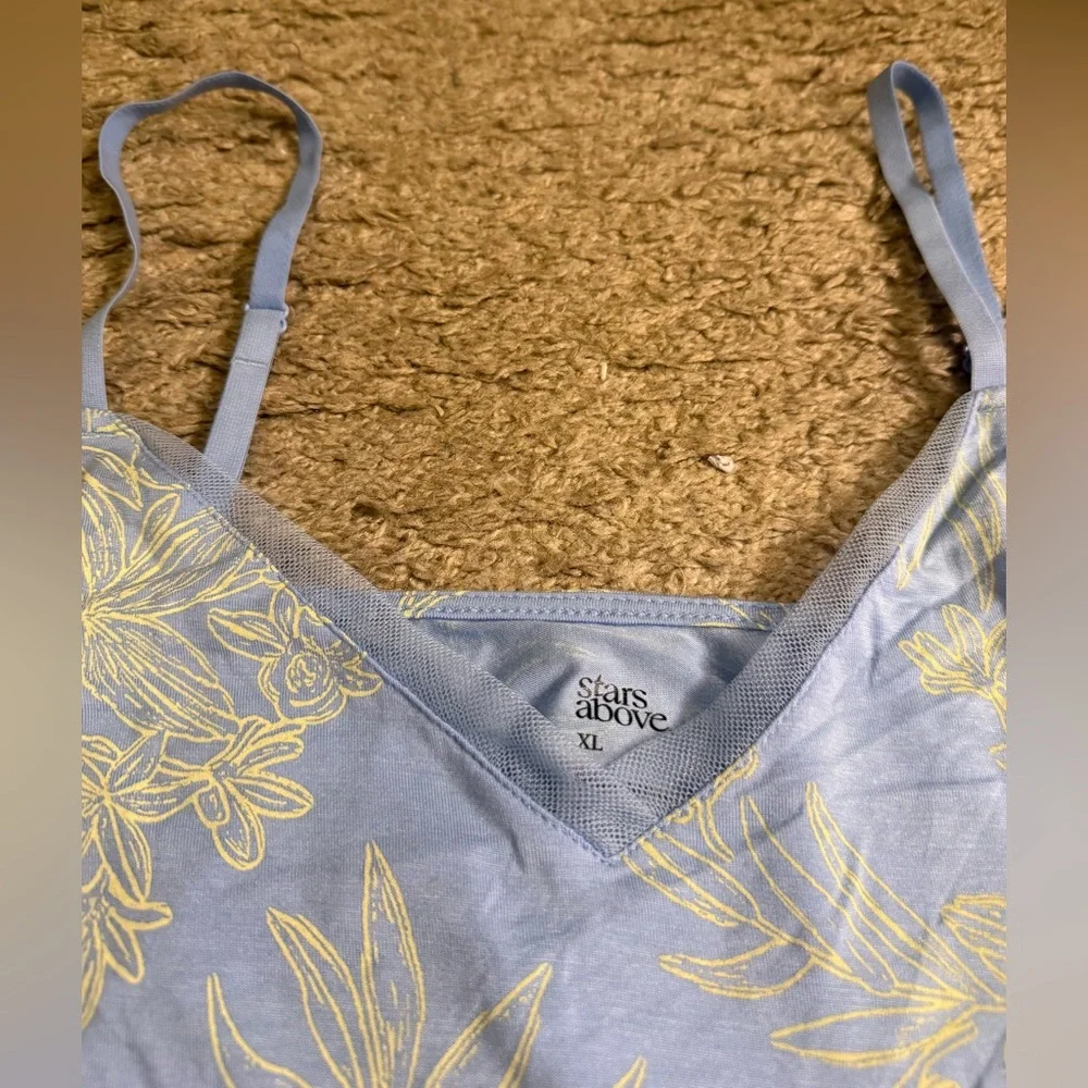 stars above blue yellow floral pajama lounge shorts & tank top set - size xl - Picture 8 of 16
